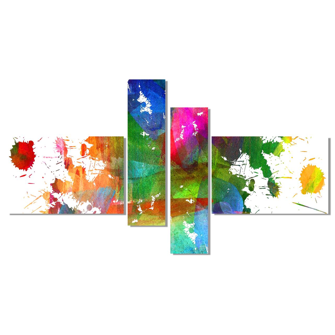 Designart - Splashes of Colors - Abstract Oil Painting Canvas